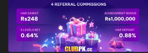 club pk refferal commission